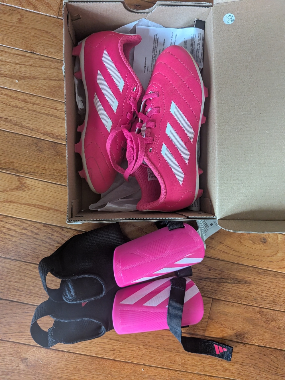 adidas Soccer Cleats with Matching Shin Guards